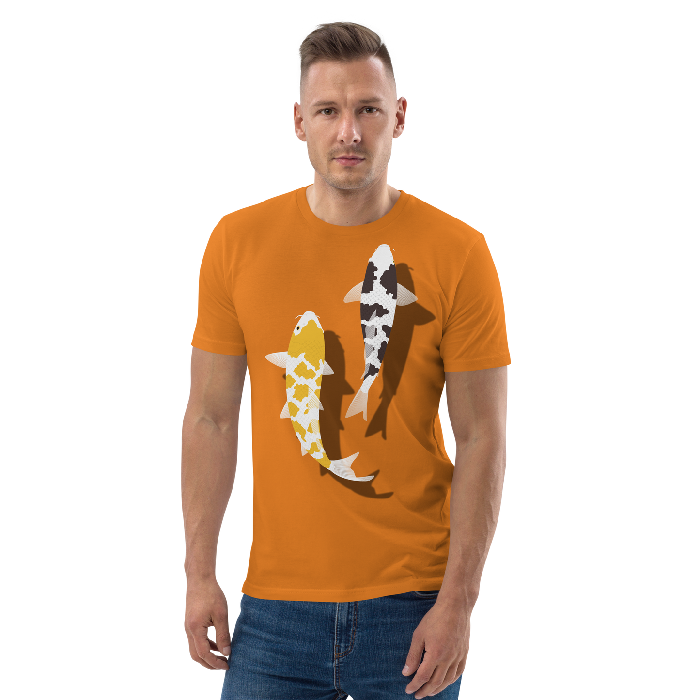 [Sazan] t shirt beyaz tortoiseshell, alman gerginlik (unisex)