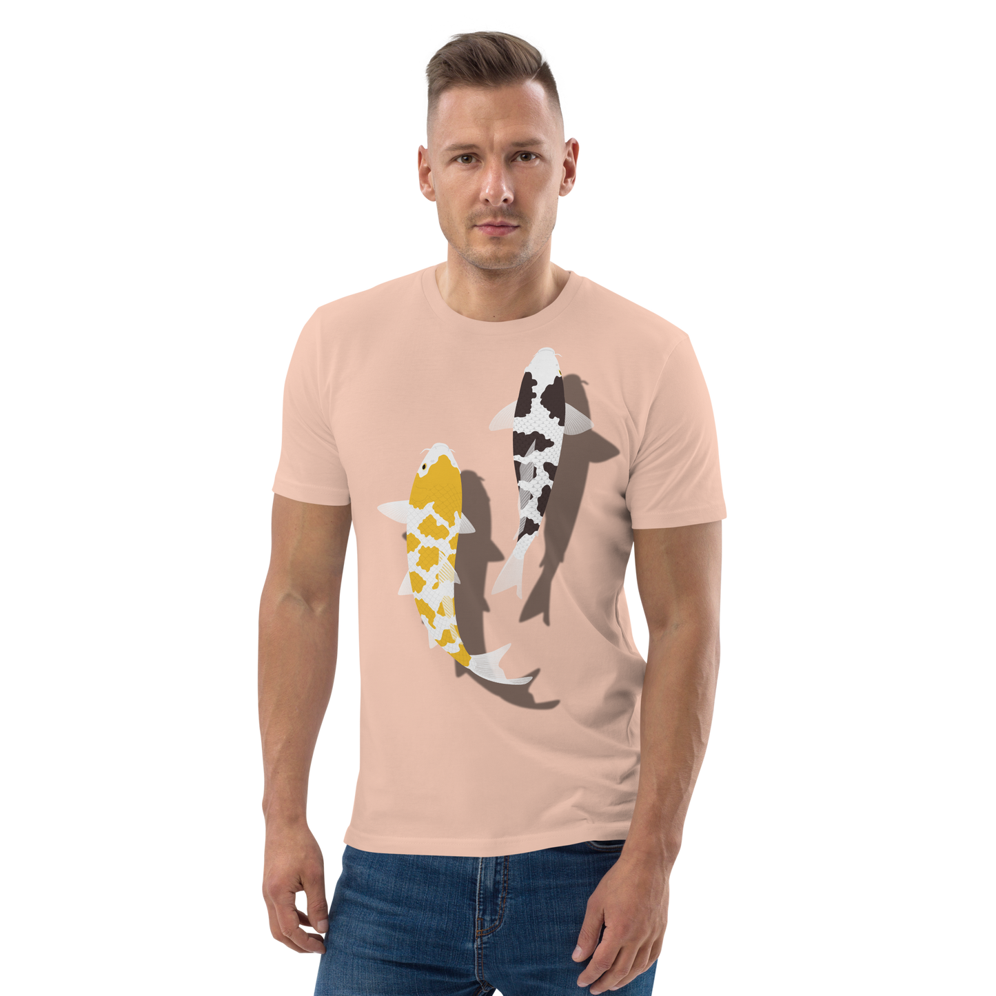 [Sazan] t shirt beyaz tortoiseshell, alman gerginlik (unisex)